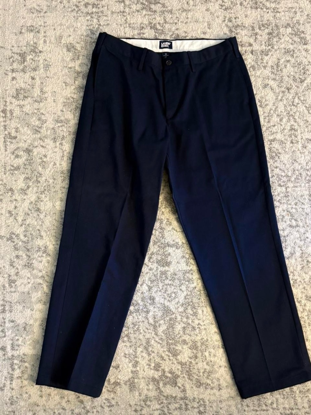 Men’s Lands End Traditional Fit Navy Dress Pants Size 35